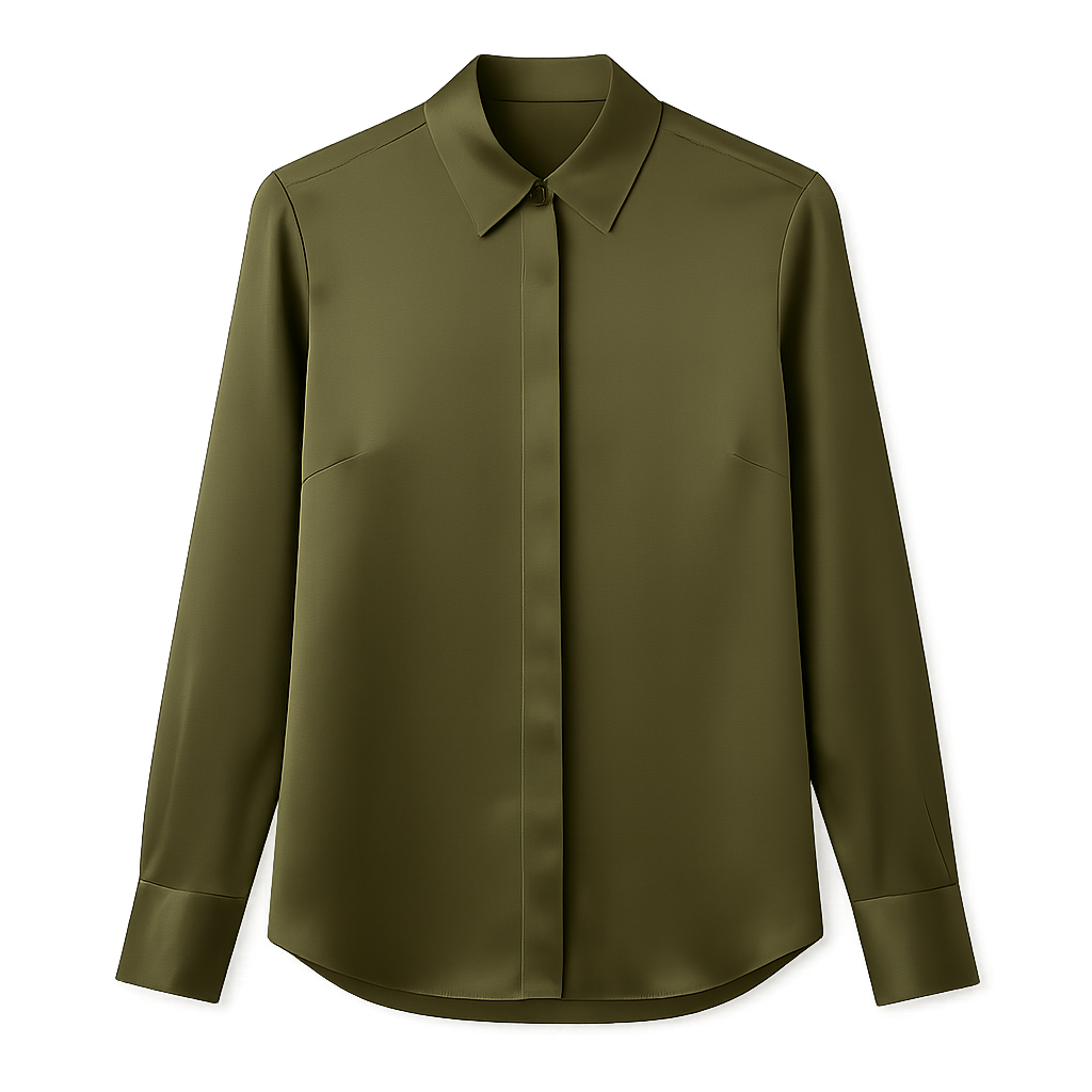 Olive Silk Shirt - Fonthorini Shirts