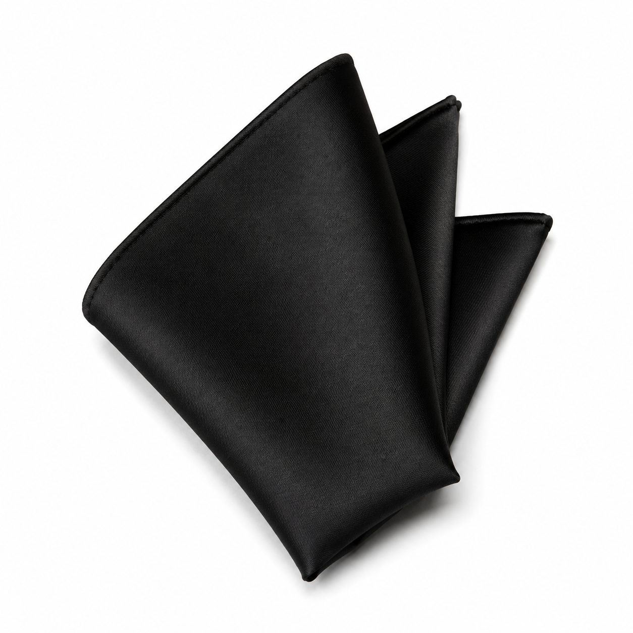Pure Silk Pocket Square – Midnight Black