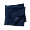 Italian Silk Pocket Square – Navy Polka Dot